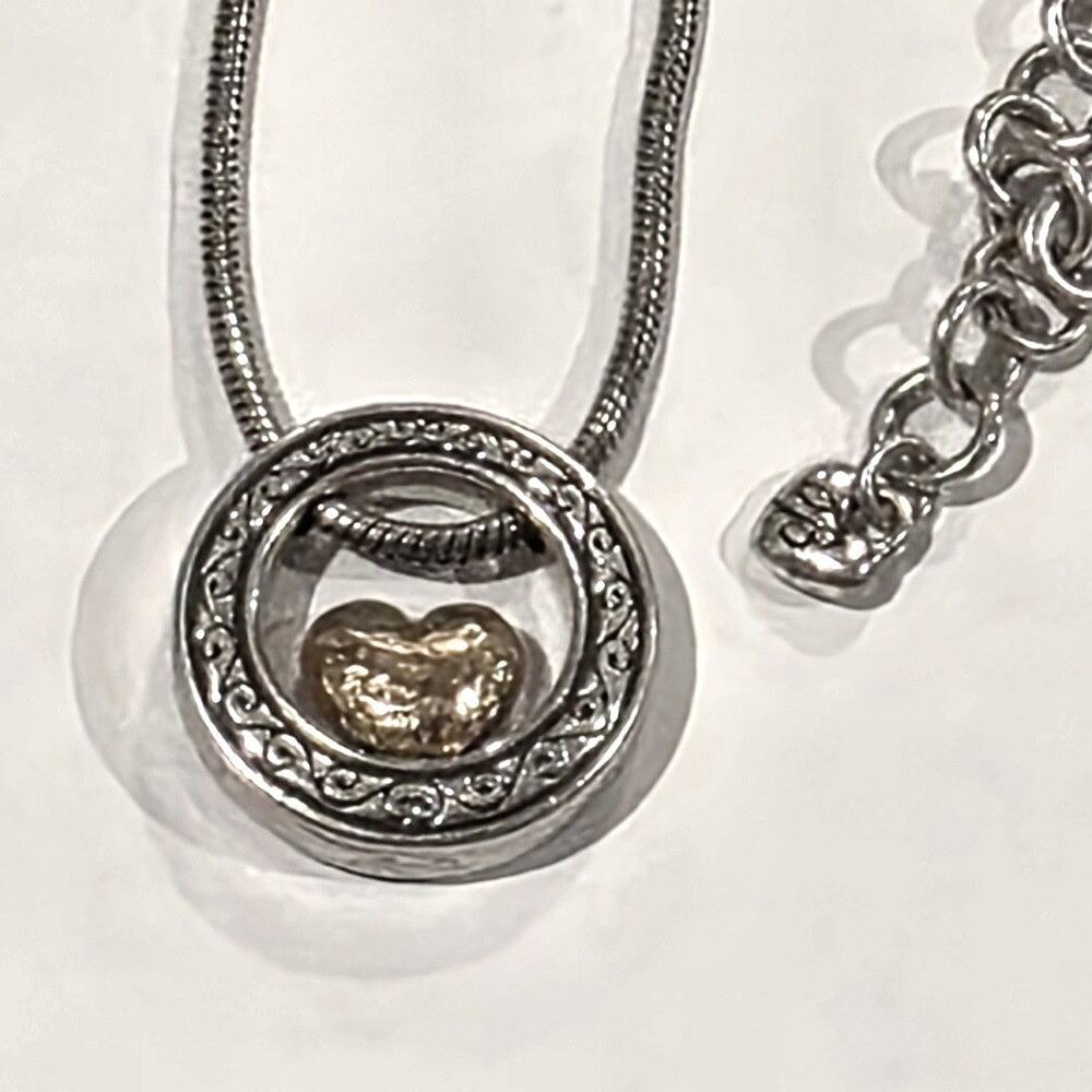 Brighton Circle Gold Heart Silver Gold Plated Pendant Necklace